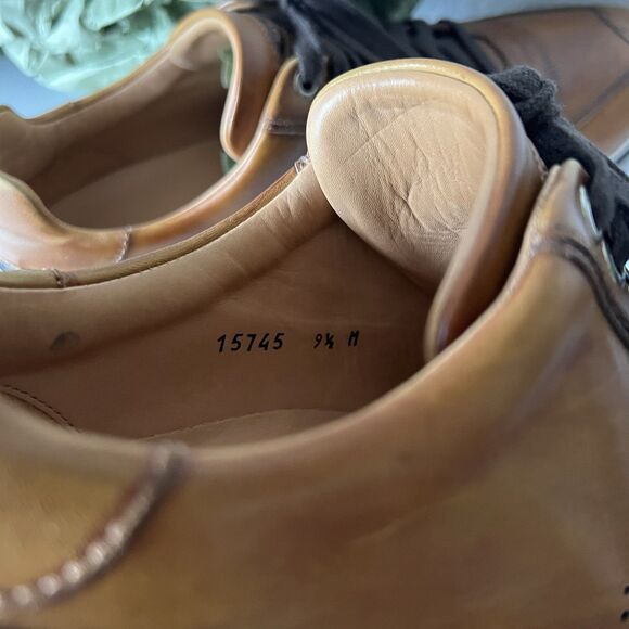 MAGNANNI Pueblo Brown Cognac Leather Sneaker Size 9.5 M display picture 1